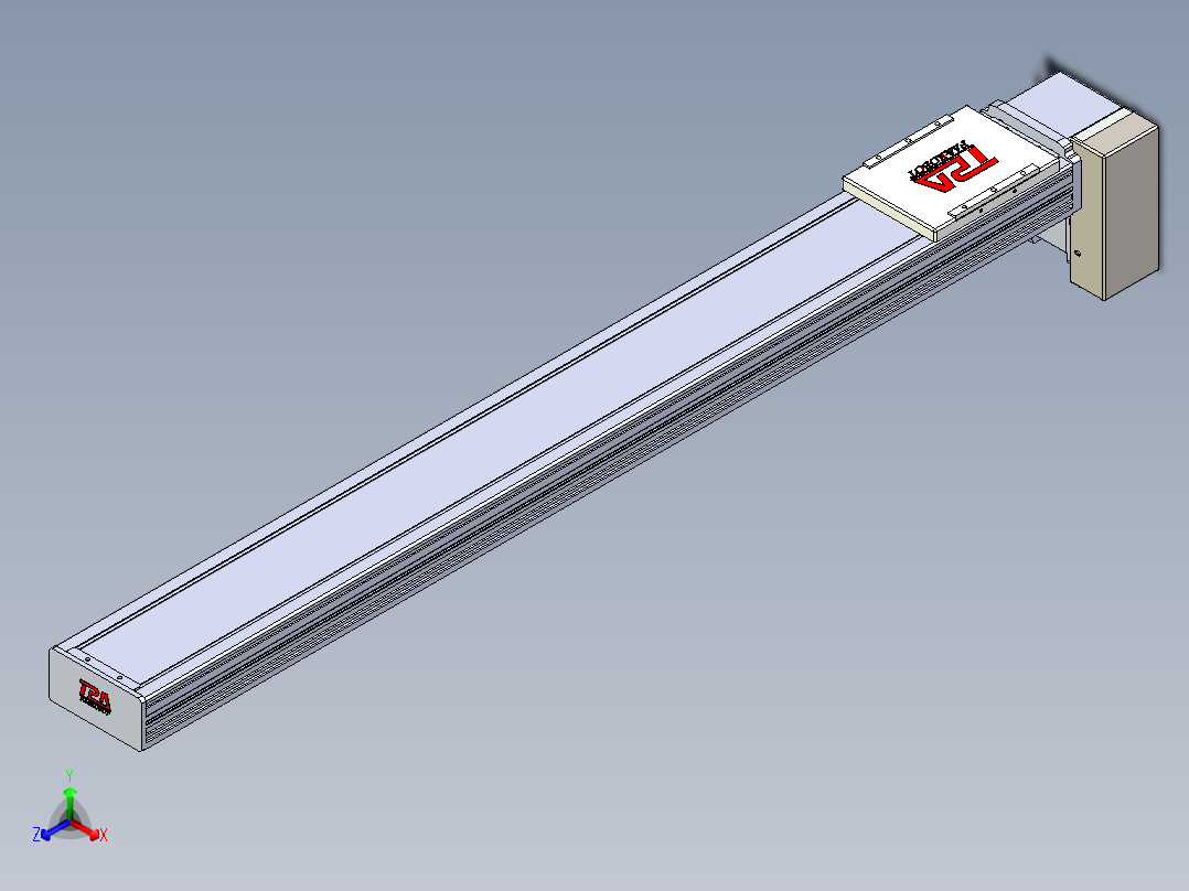同步带全封闭直线模组TPA-HCB-110D-90-L900-LP-Y-P40-N3正等轴测图