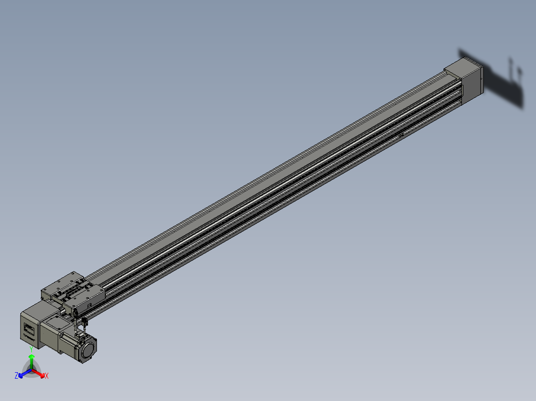 威洛博直线电机模组EB8-L200-S1600-L-P75-MS3正等轴测图