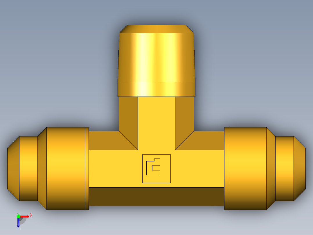 扩口式工业通用硬管接头Male Branch Tee 145F-4-2俯视图