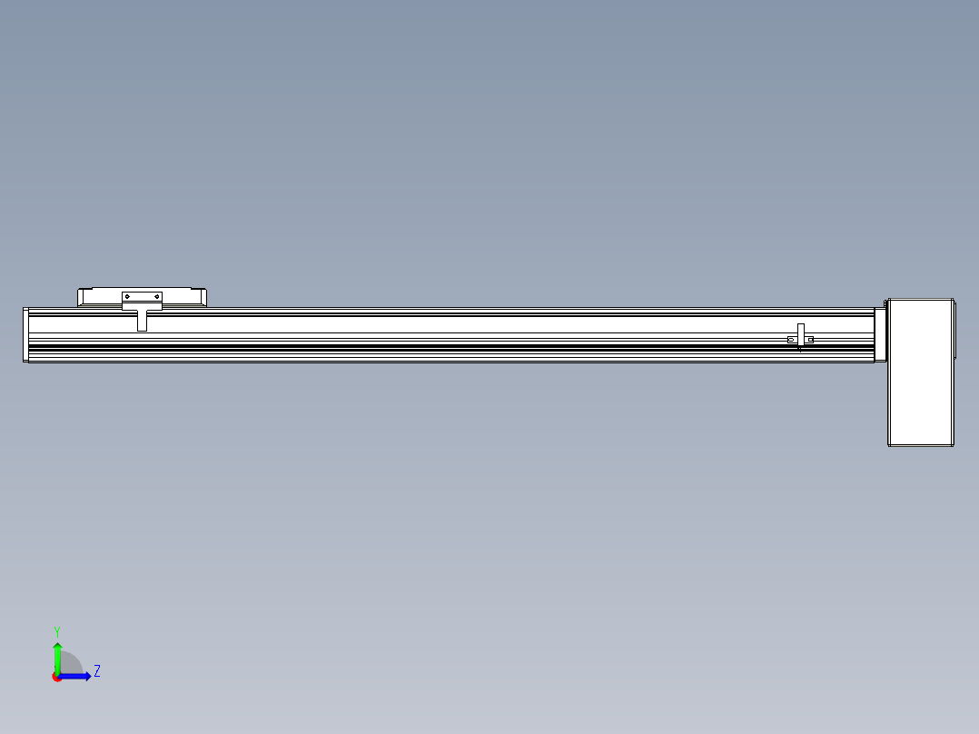 同步带全封闭直线模组TPA-HCB-105D-90-L650-LP-Y-P20-N3左视图
