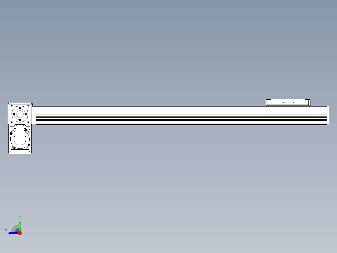 同步带全封闭直线模组TPA-HCB-105D-90-L650-LP-Y-P20-N3右视图
