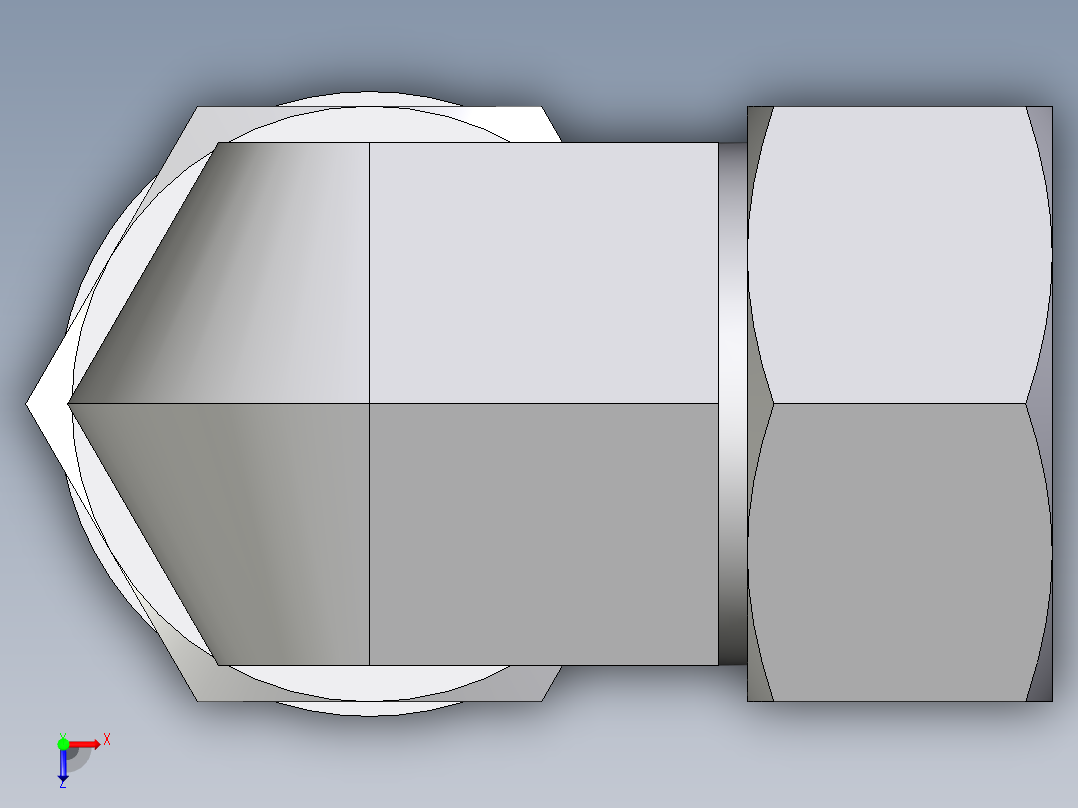 卡套式工业通用硬管接头EO_Adjustable_Locknut_elbow_WEE28ZLMCF俯视图