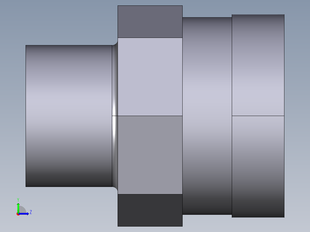 10DIMV(B) 用溶剂焊接插座DF双适配器，溶剂焊接插口DM和BSP螺纹母端R不锈钢加强环左视图