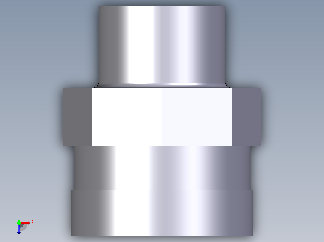 10DIMV(B) 用溶剂焊接插座DF双适配器，溶剂焊接插口DM和BSP螺纹母端R不锈钢加强环俯视图