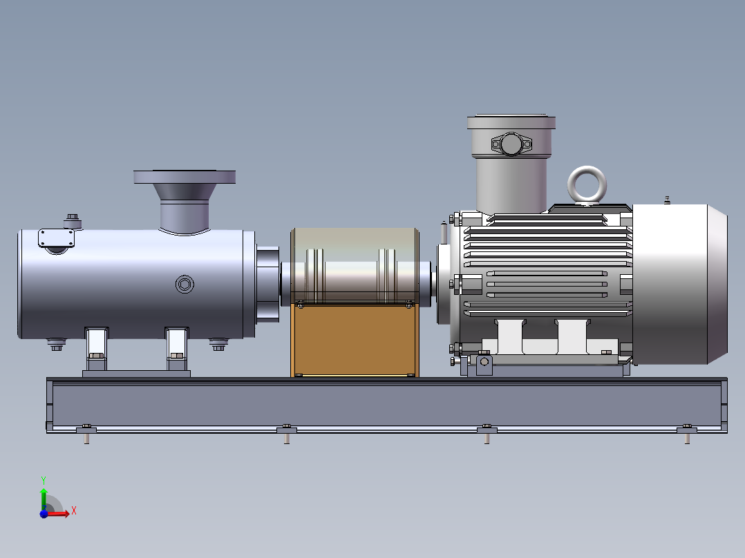 离心泵装配模型前视图