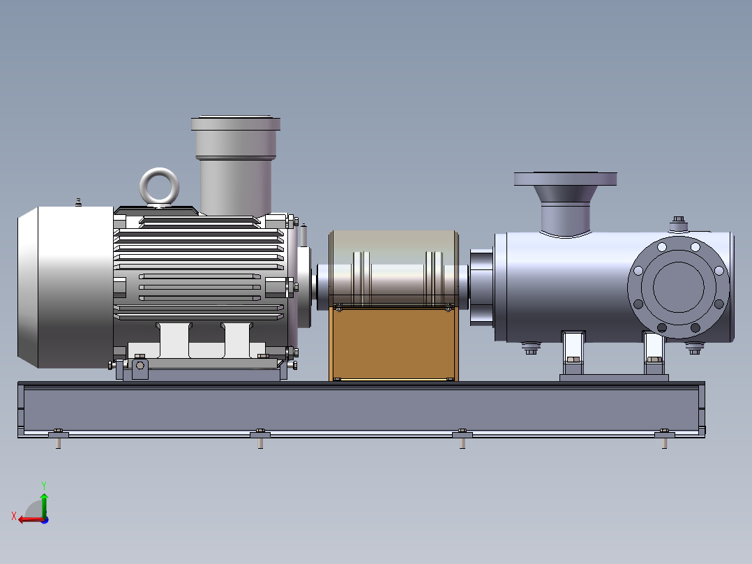 离心泵装配模型后视图