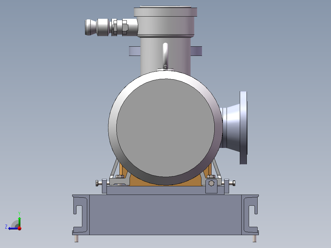 离心泵装配模型右视图