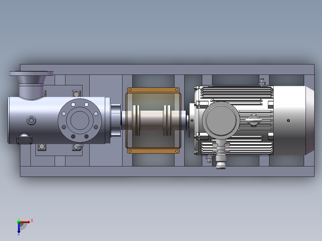 离心泵装配模型俯视图