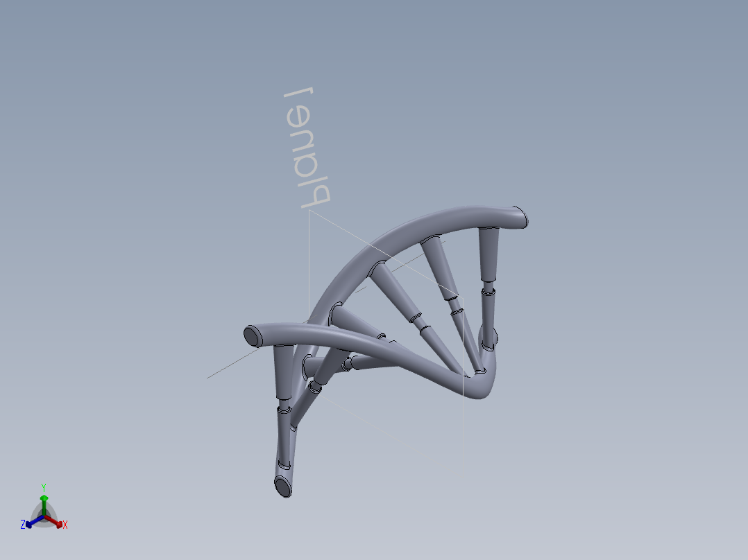 solidworks DNA模型正等轴测图