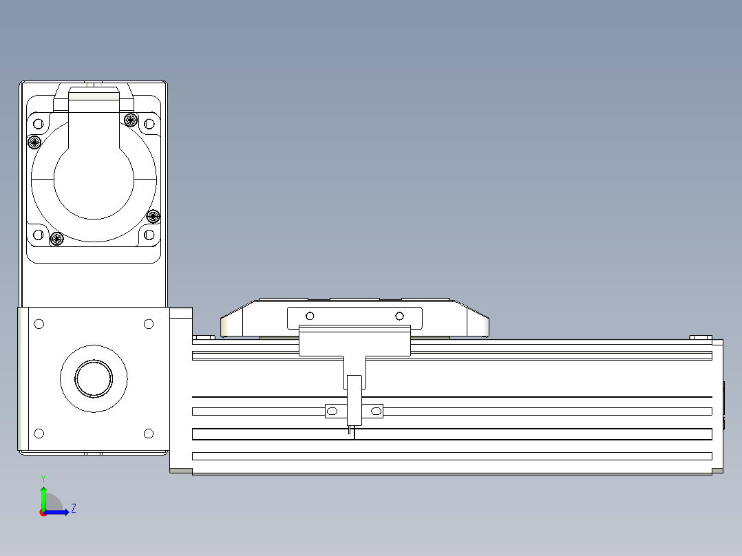 同步带全封闭直线模组TPA-HCB-85D-90-L50-LU-C-P20-N3左视图
