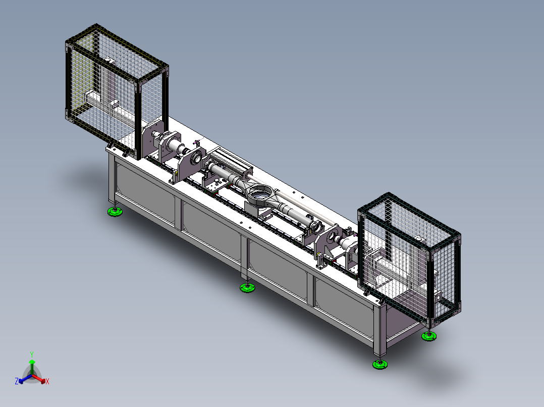 卧式双头油封压机-亚太后桥总成正等轴测图