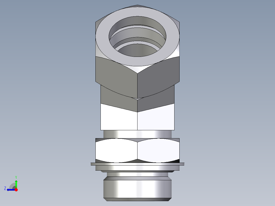 卡套式工业通用硬管接头EO_Adjustable_locknut_45_deg_elbow_VEE28ZLRCF右视图