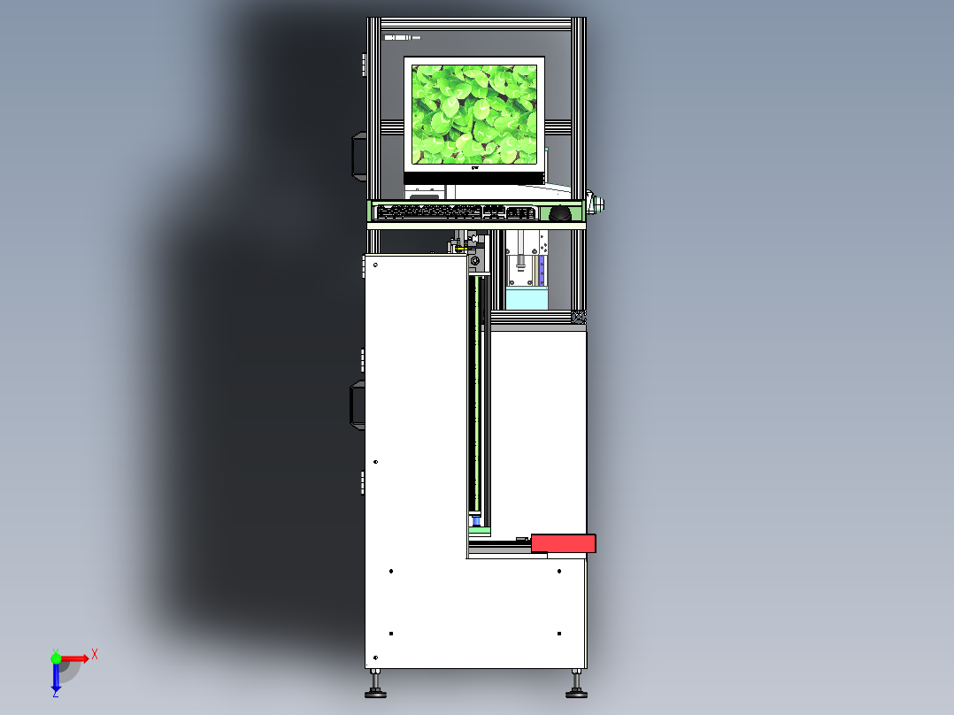 激光打标机三维建模图纸 solidworks设计俯视图