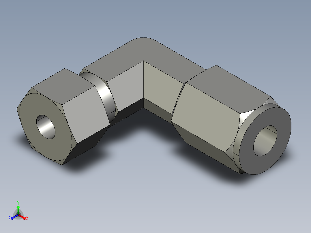 卡套式工业通用硬管接头4_c6bu-s正等轴测图