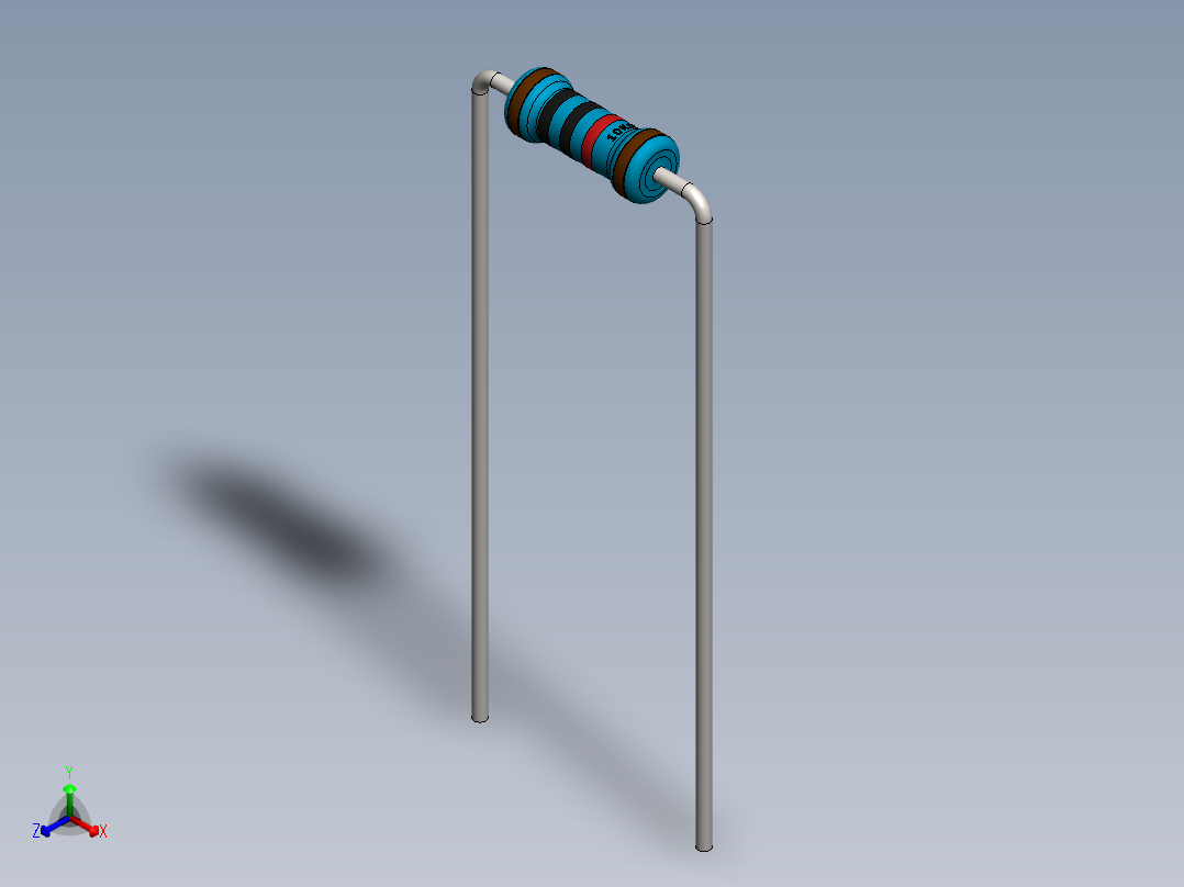 电容器 二极管 电阻器-Resistor 10K Ohm Blue正等轴测图