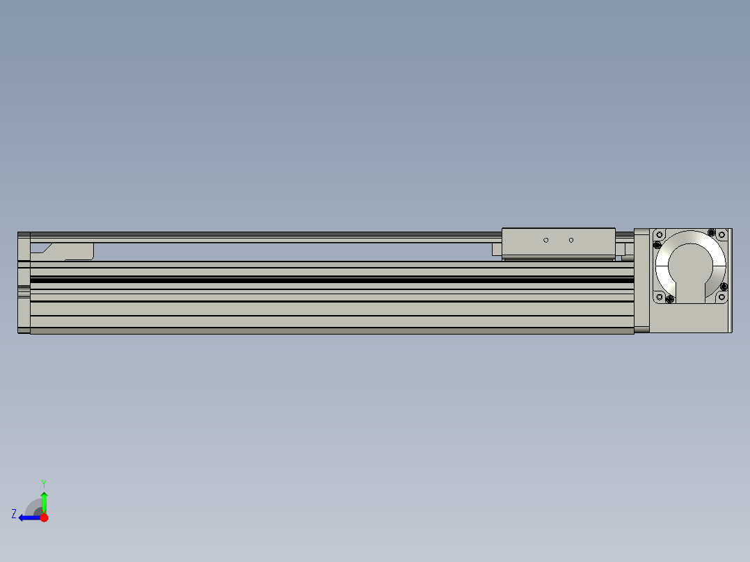 东锦同步带传动-直线滑台模组DH85B-L100-S300-BL-P400W右视图
