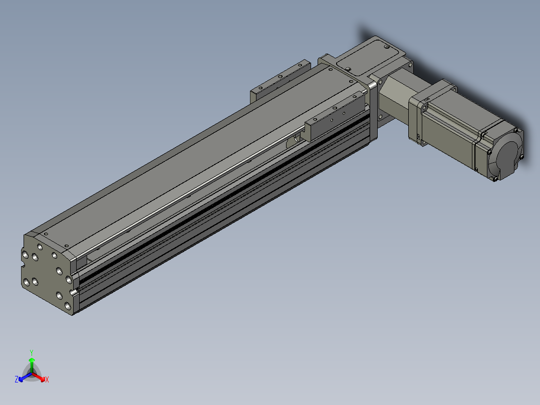 东锦同步带传动-直线滑台模组DH85B-L100-S300-BL-P400W正等轴测图