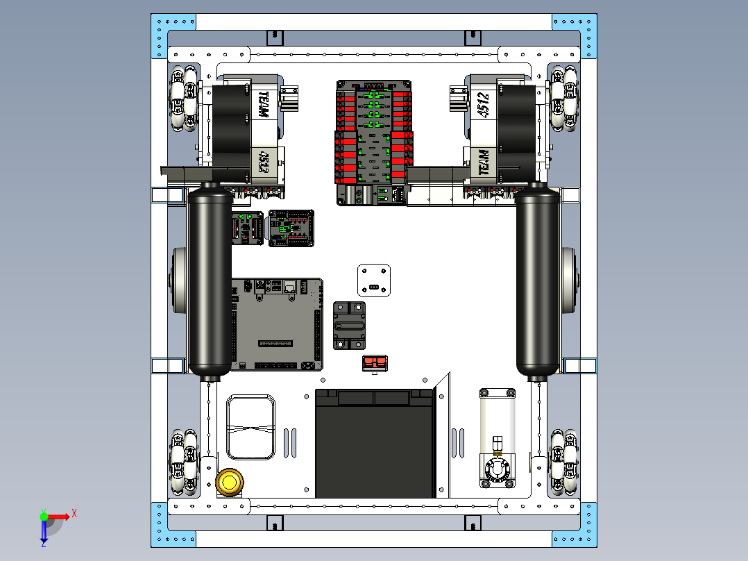 2019 Drive Base麦克纳姆轮机器人俯视图