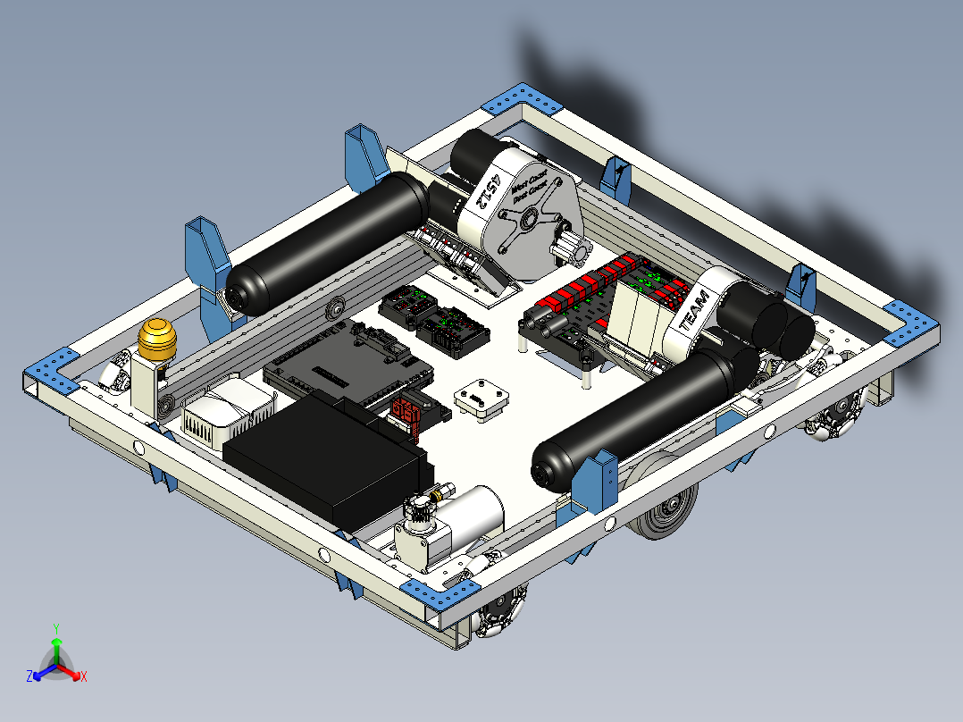 2019 Drive Base麦克纳姆轮机器人正等轴测图