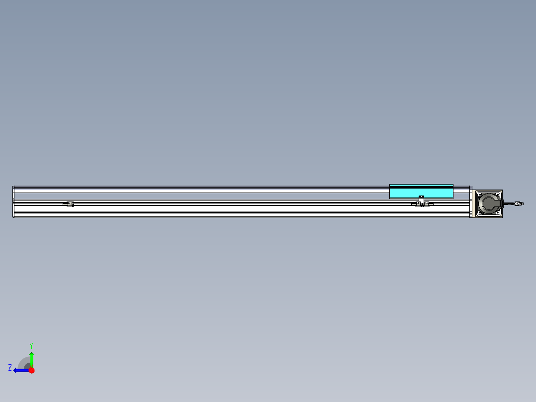 同步带滑台-半封闭B22-L100-C-S1250-R-P75-D3-N5右视图