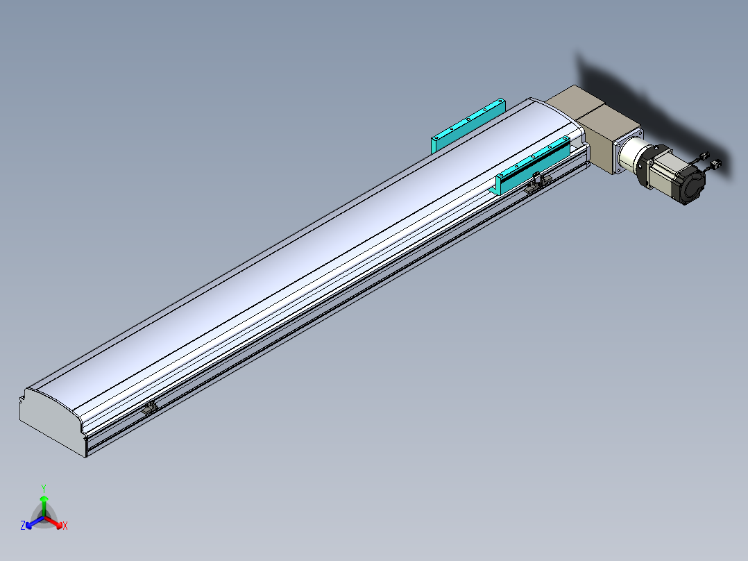 同步带滑台-半封闭B22-L100-C-S1250-R-P75-D3-N5正等轴测图