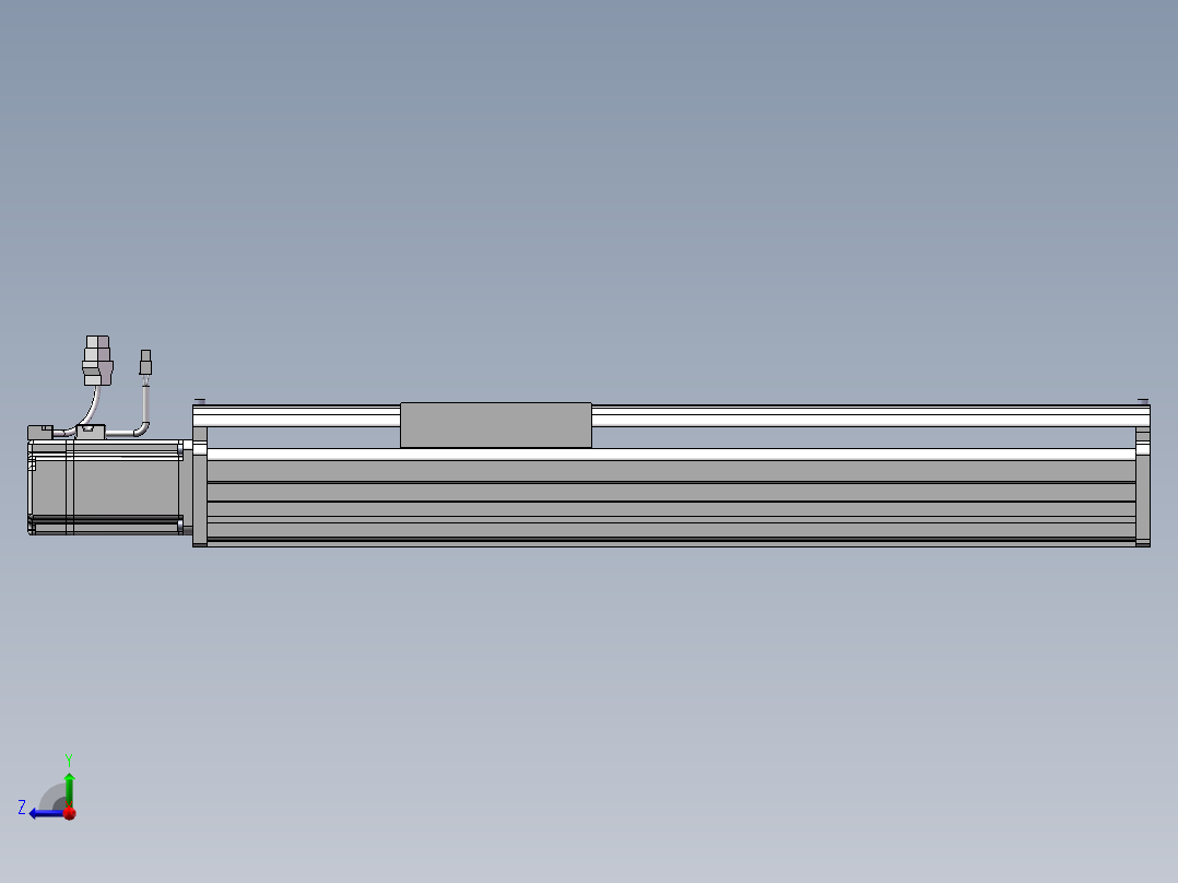 直线滑台装配模型右视图