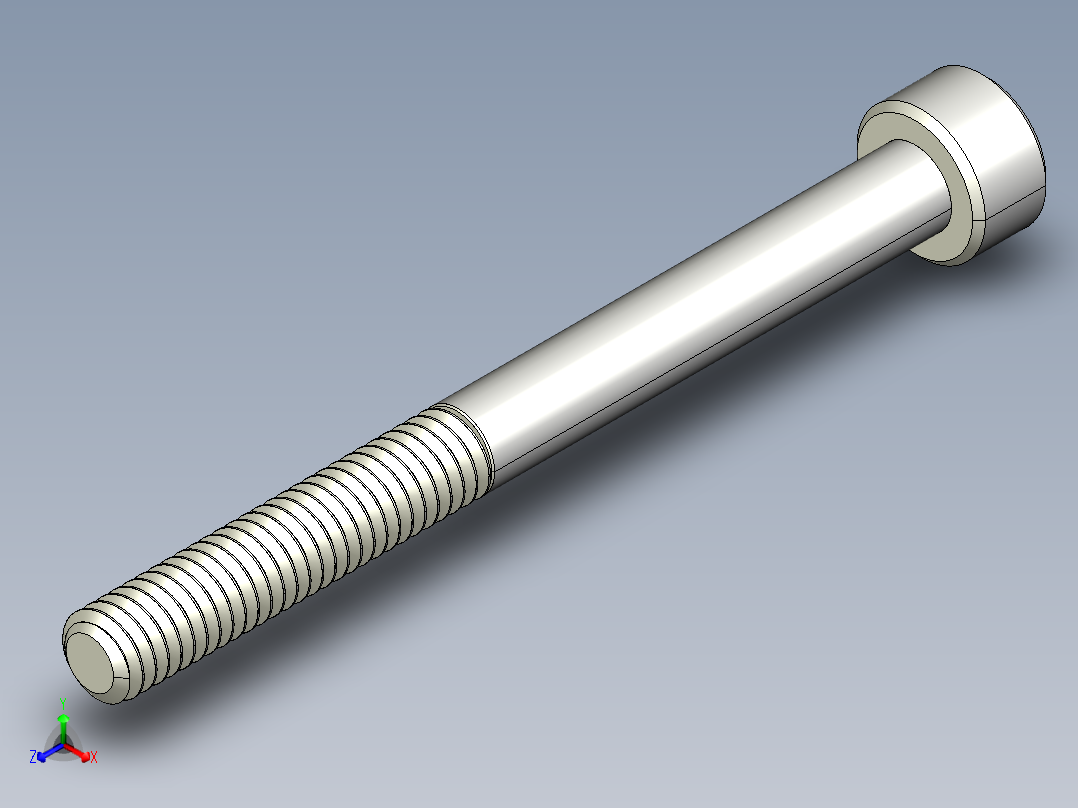 M4 x 0.7mm Thread 45mm LONG SOCKET HEAD CAP SCREW.IGS正等轴测图