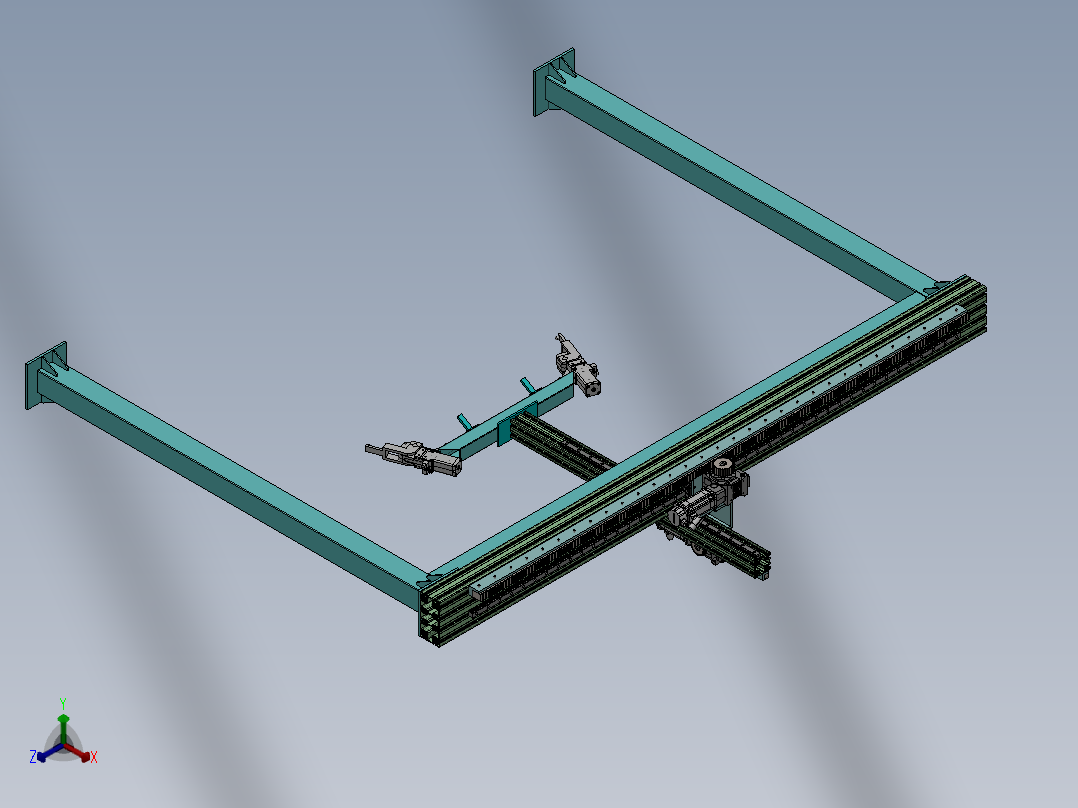 彩钢瓦自动折弯生产线正等轴测图