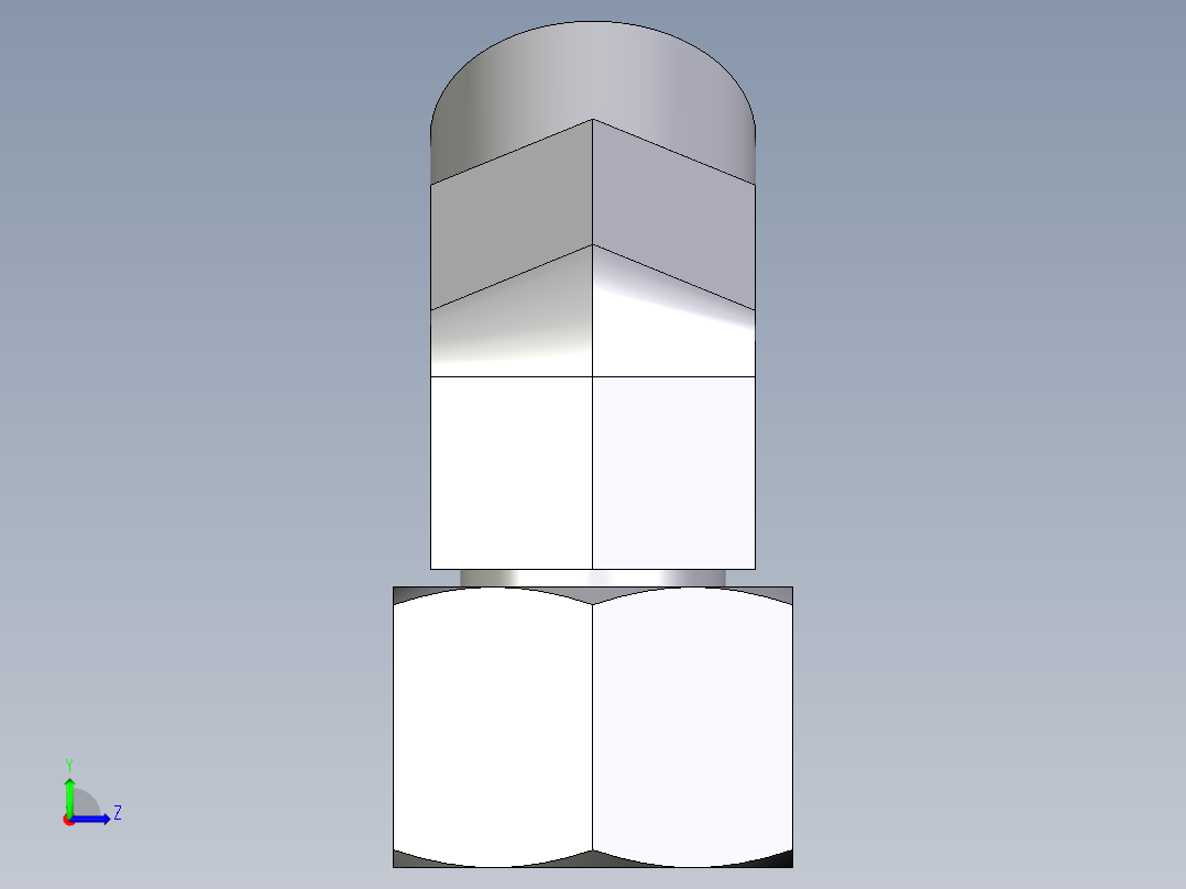 卡套式工业通用硬管接头EO_Swivel_nut_45_deg_elbow_EV15LOMD71左视图