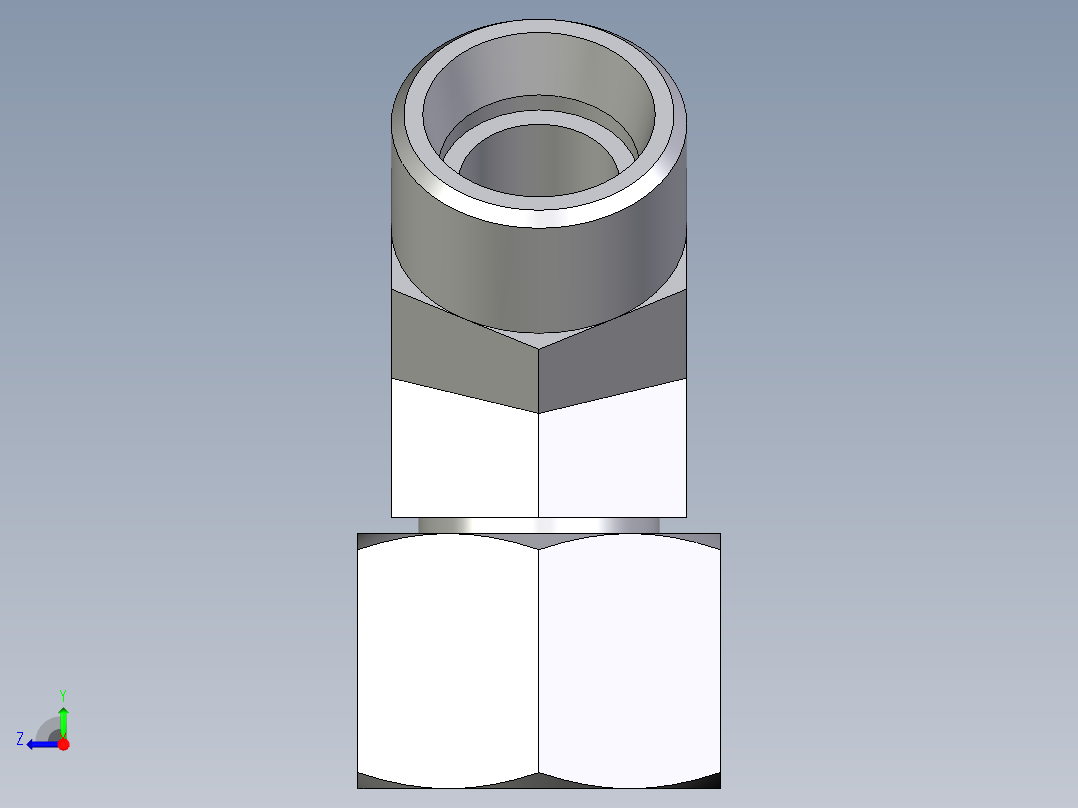 卡套式工业通用硬管接头EO_Swivel_nut_45_deg_elbow_EV15LOMD71右视图