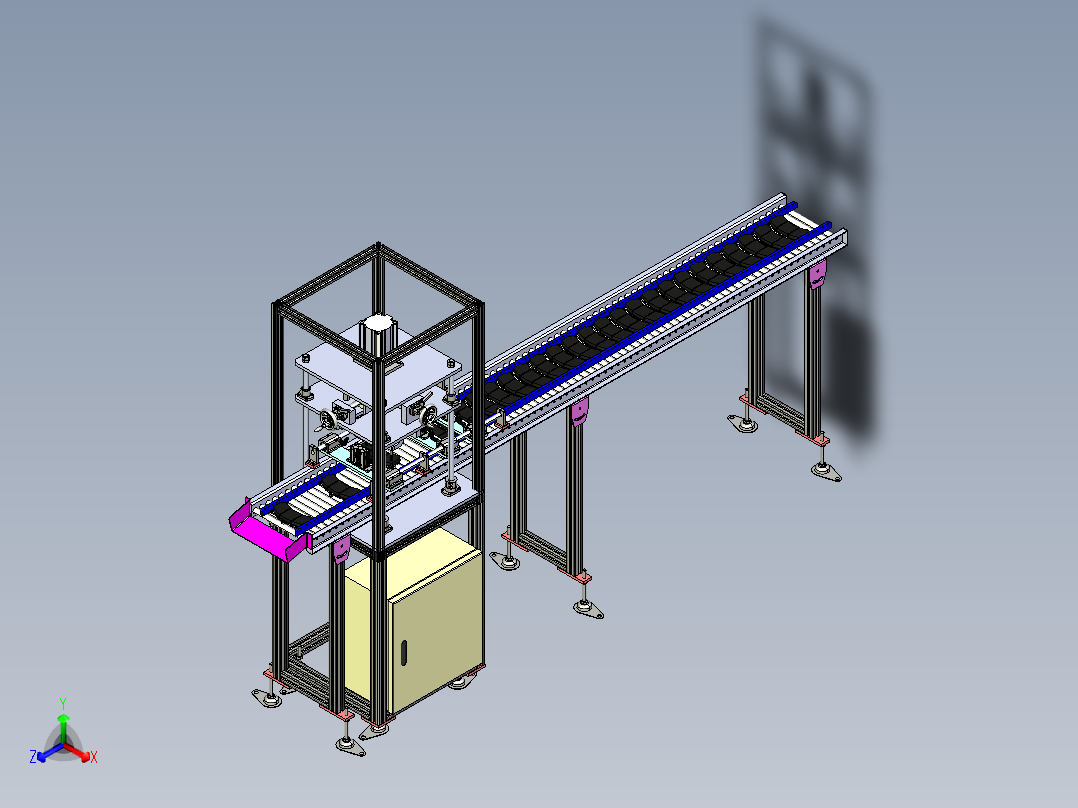 汽车制动器检测线step正等轴测图