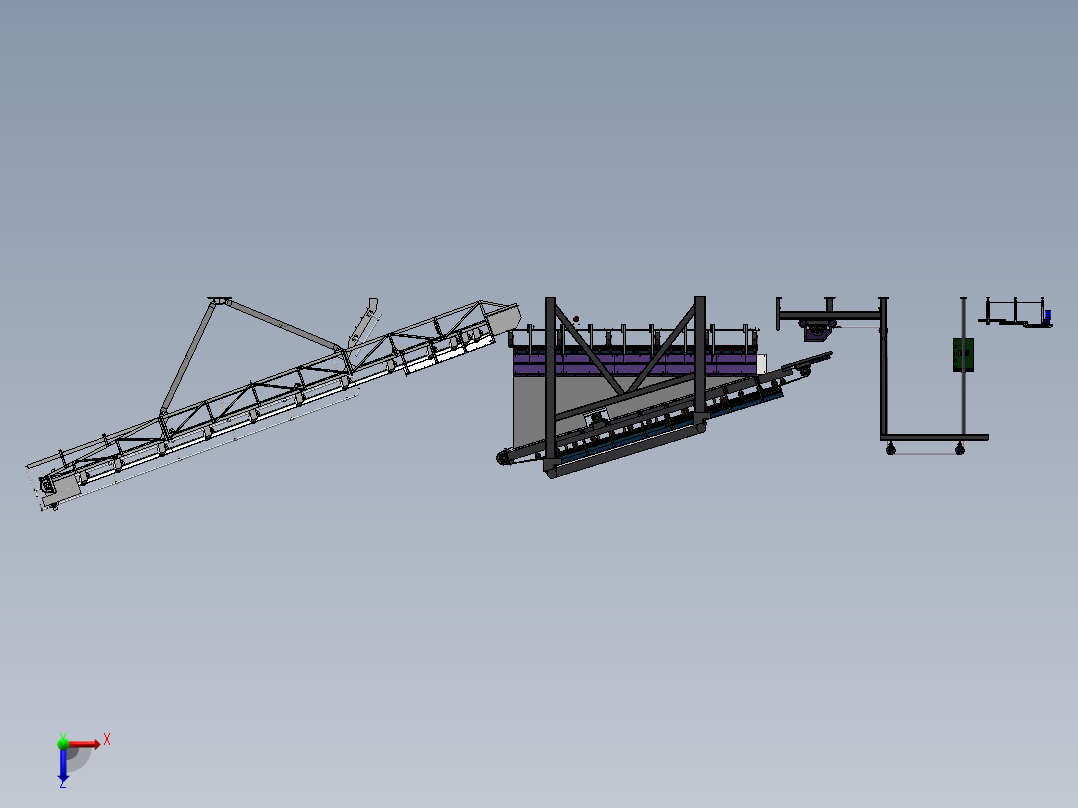 纺织自动化产线sw17俯视图