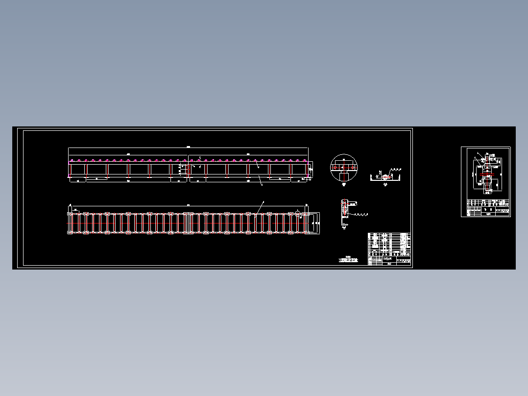 一种托辊<span style='color: red'>输送机</span>CAD图纸
