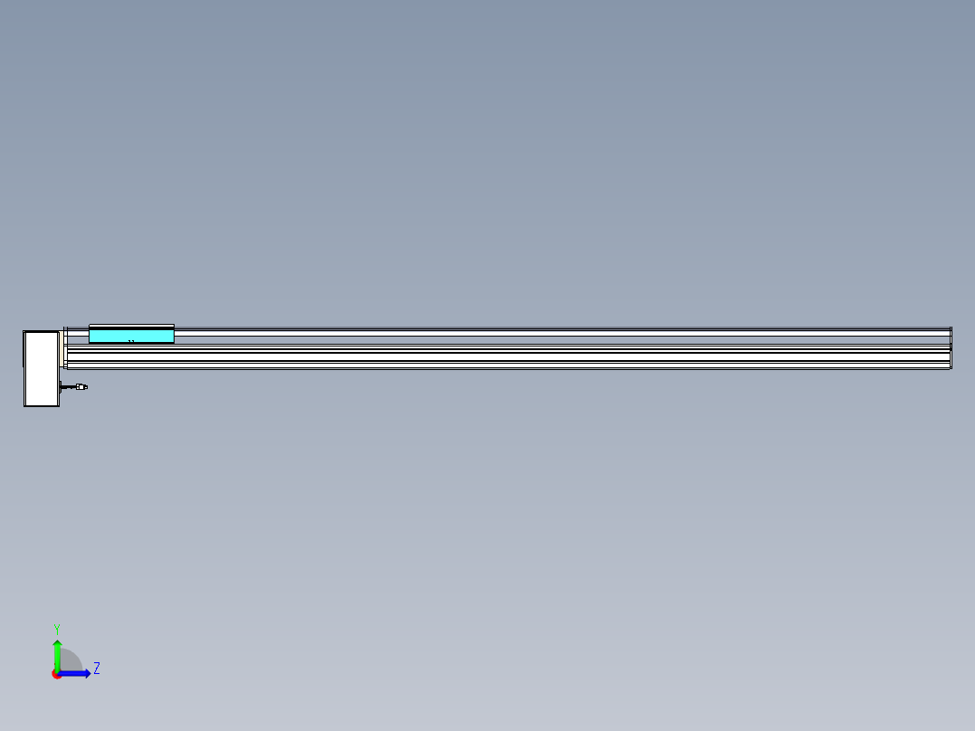 同步带滑台-半封闭B22H-L100-C-S2000-LD-P75-D3-N5左视图