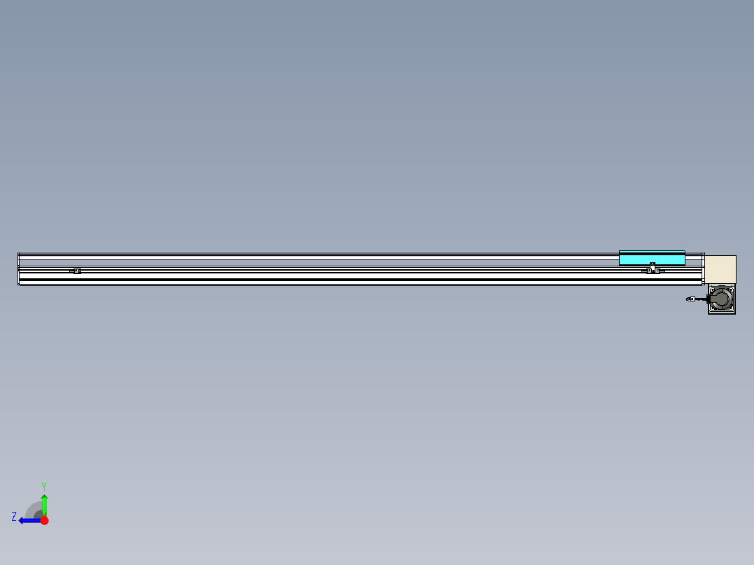 同步带滑台-半封闭B22H-L100-C-S2000-LD-P75-D3-N5右视图