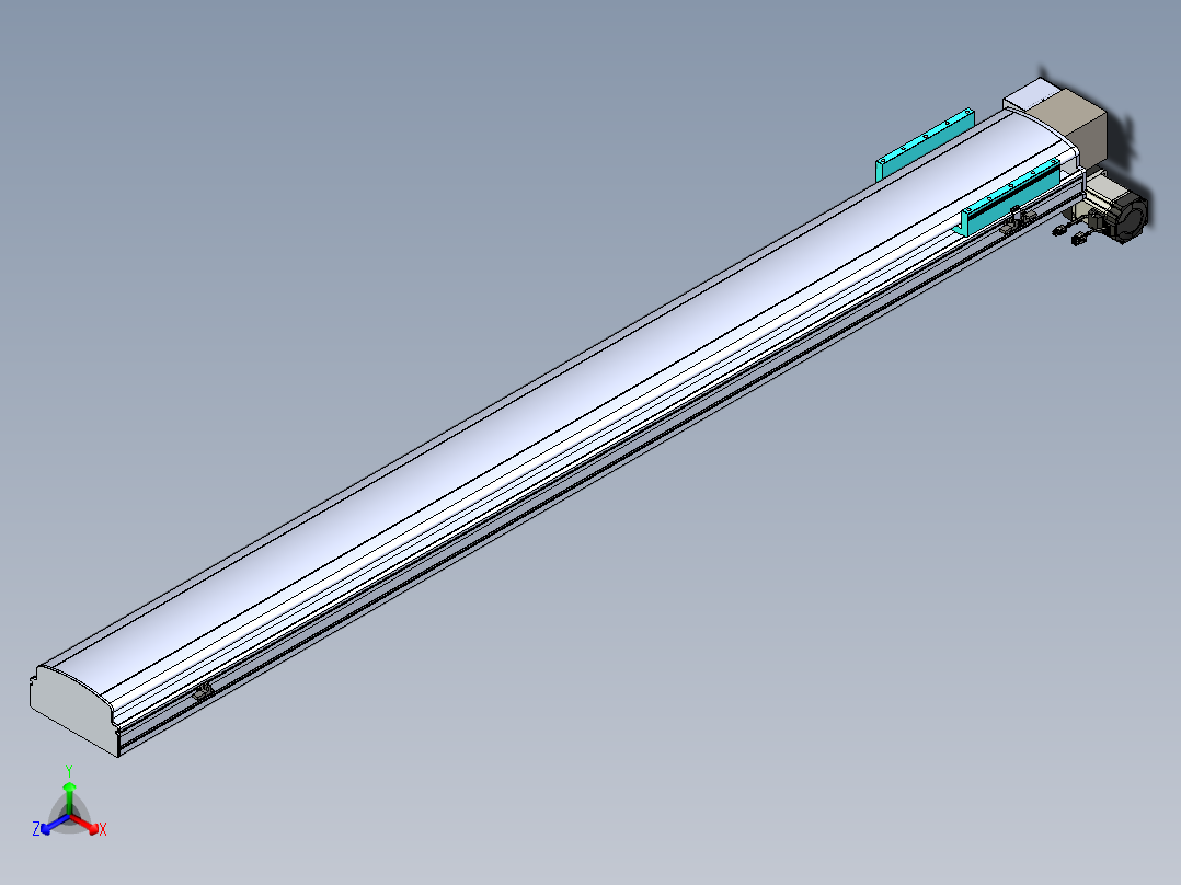 同步带滑台-半封闭B22H-L100-C-S2000-LD-P75-D3-N5正等轴测图