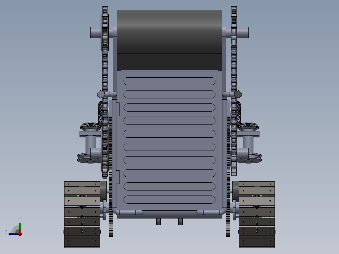菠菜收割机三维SW模型3D图纸收获机设计solidworks建模 参考素材右视图