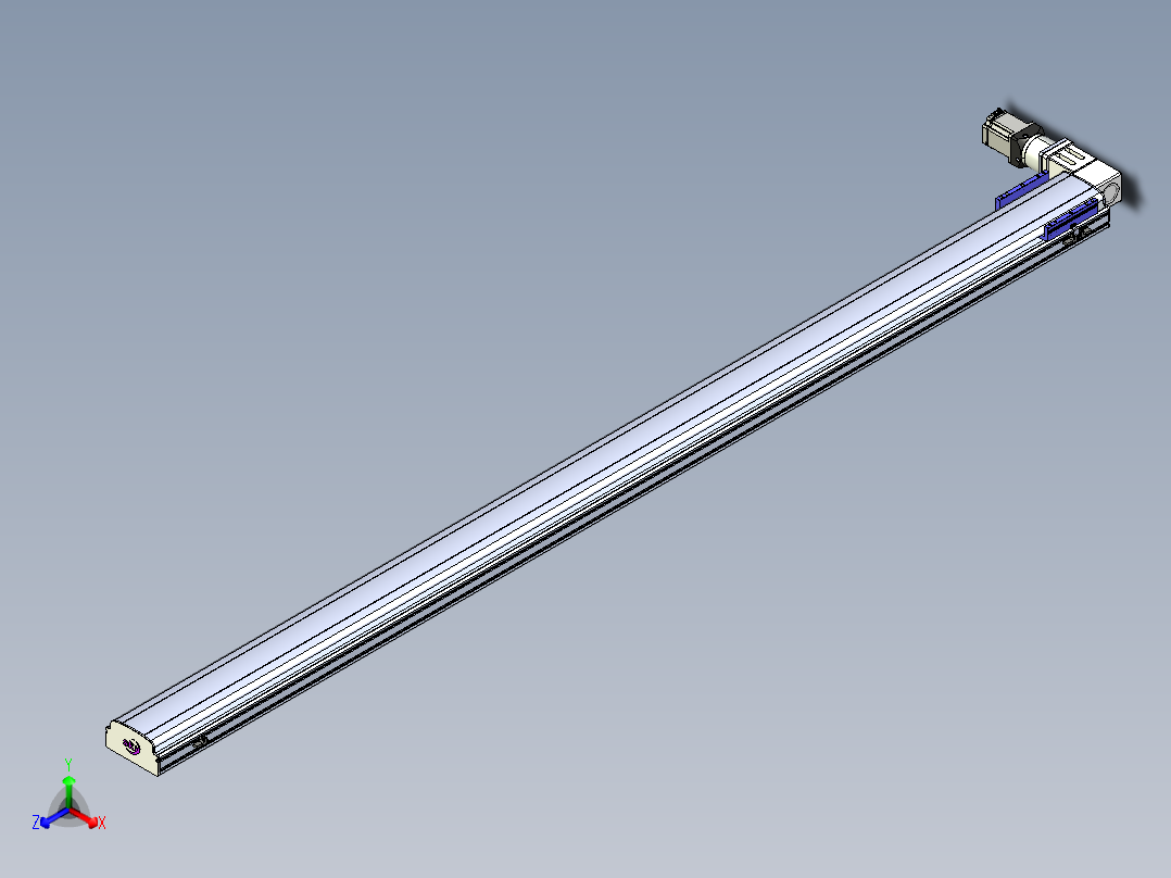 同步带滑台-半封闭B17-L100-S2800-L-P75-D3-N3正等轴测图