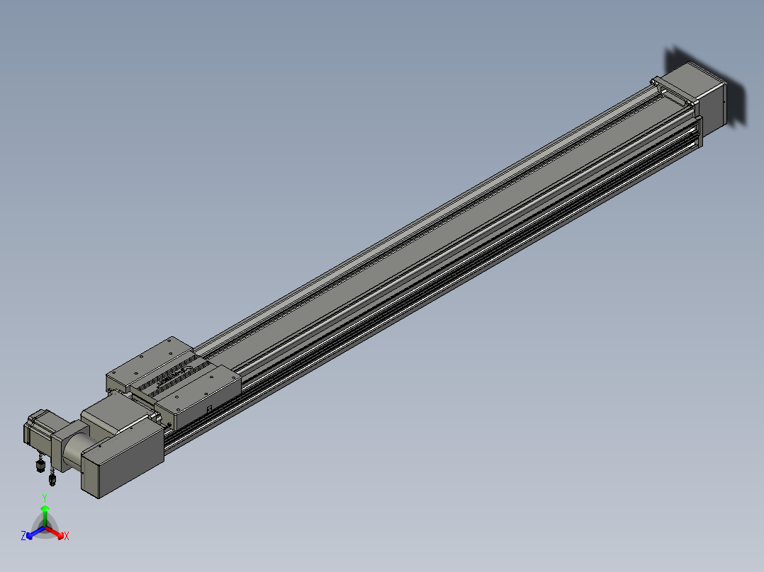 威洛博直线电机模组EB16-L208-S1450-BL-ZP75-MS3-5K正等轴测图