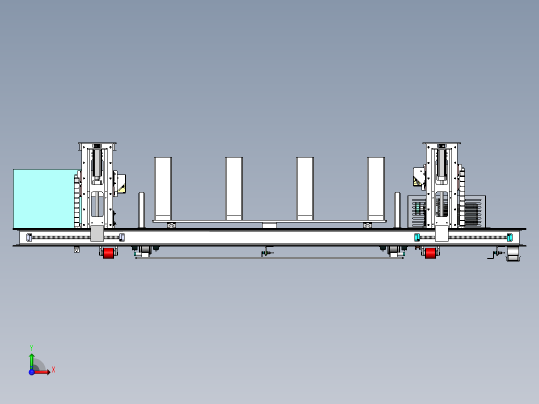 轨道式可调铁板分张器sw19可编辑前视图