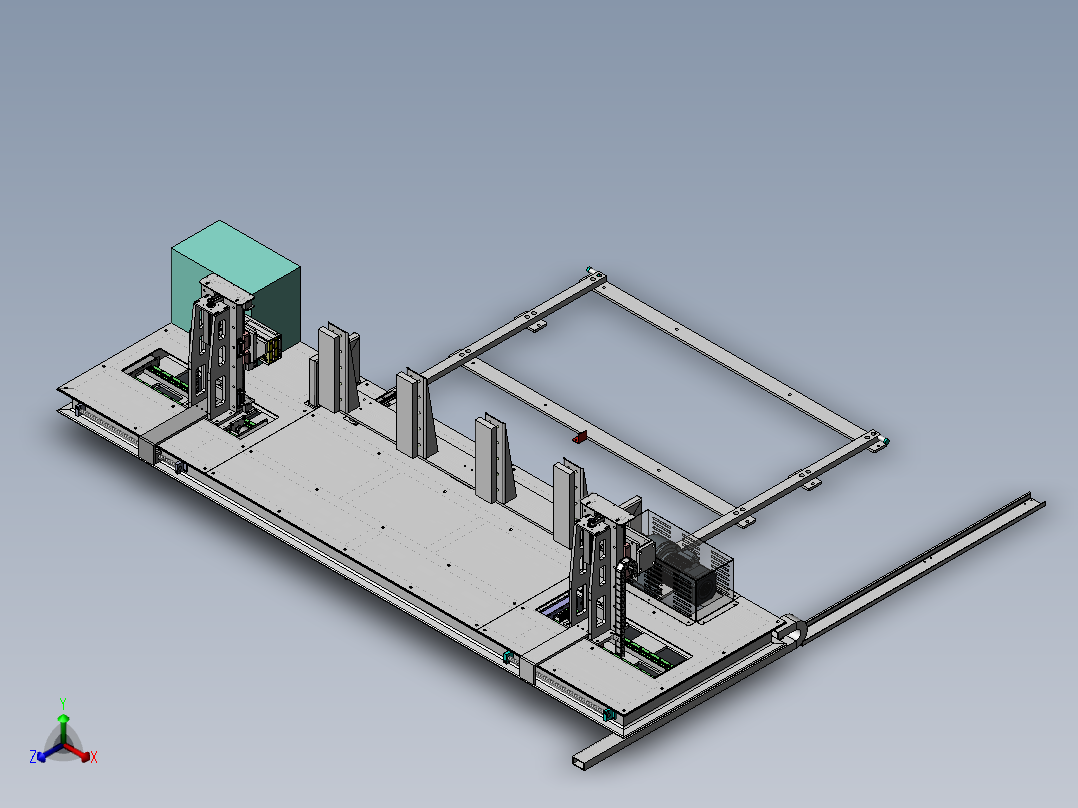 轨道式可调铁板分张器sw19可编辑正等轴测图
