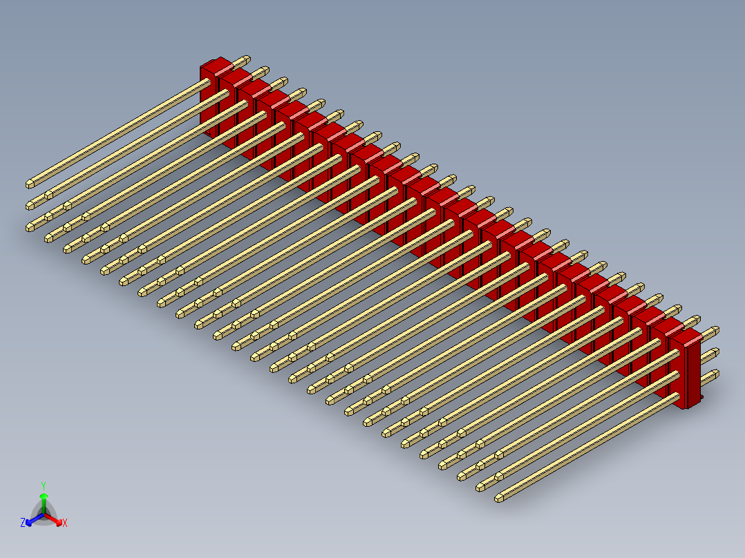 彩色公头100mil（2.54mm）系列-DS1021_red_3x26p_100mil_Type43_rev1.0