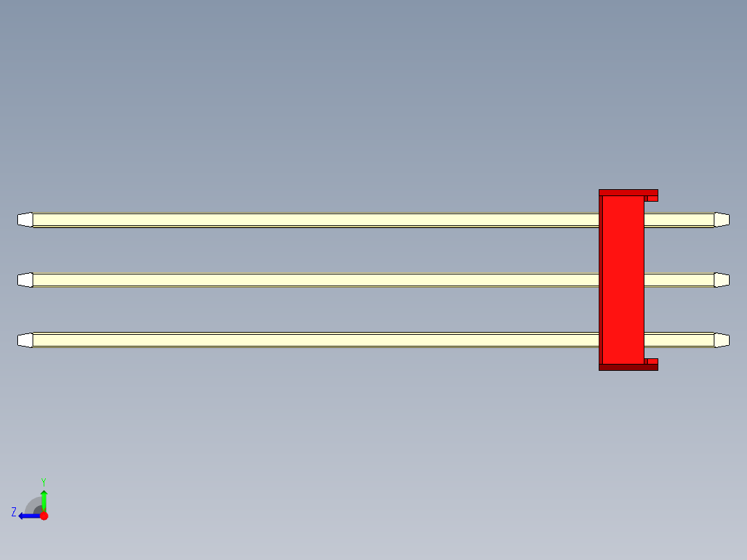 彩色公头100mil（2.54mm）系列-DS1021_red_3x26p_100mil_Type43_rev1.0右视图