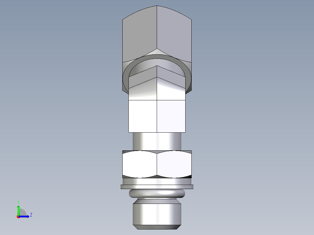 卡套式工业通用硬管接头EO_Adjustable_locknut_45_deg_elbow_VEE06ZSMORCF左视图