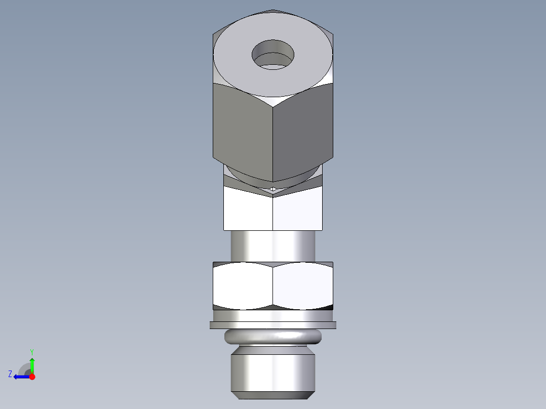 卡套式工业通用硬管接头EO_Adjustable_locknut_45_deg_elbow_VEE06ZSMORCF右视图