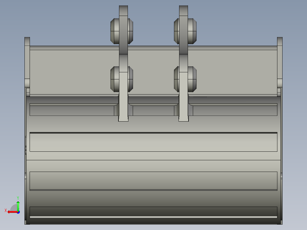 挖掘机斗后视图