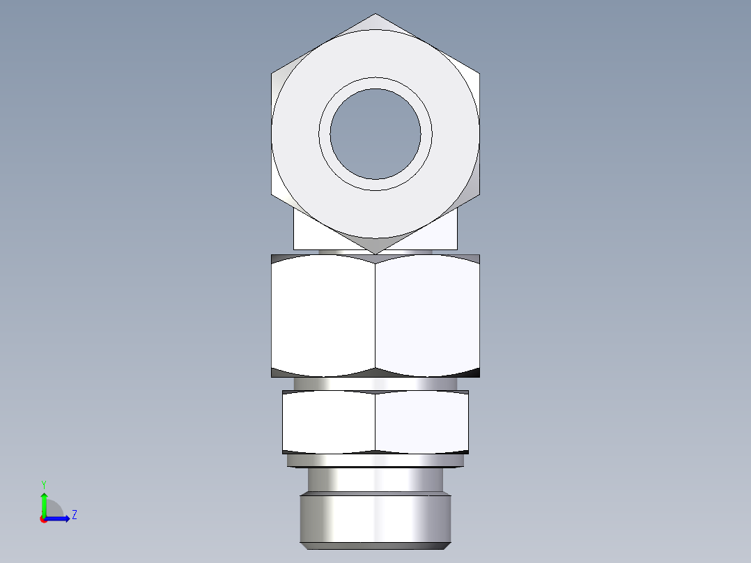 卡套式工业通用硬管接头EO_Assembled_adjustable_standpipe_branch_tee_EVT25SR71左视图