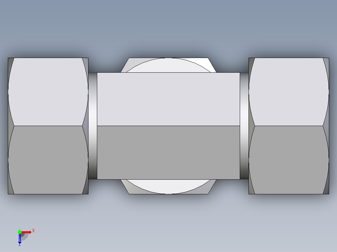 卡套式工业通用硬管接头EO_Assembled_adjustable_standpipe_branch_tee_EVT25SR71俯视图