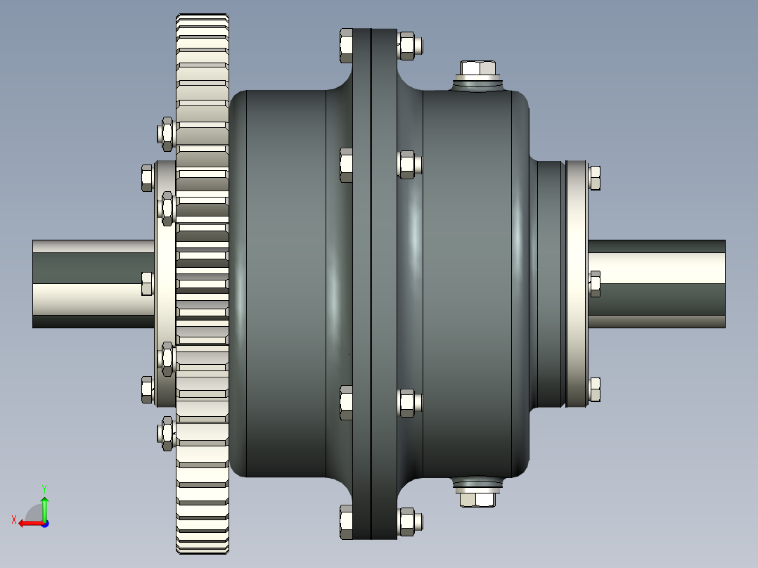 用于自动对齐和张紧的差速器3D数模图纸 INVENTOR设计 附STP后视图