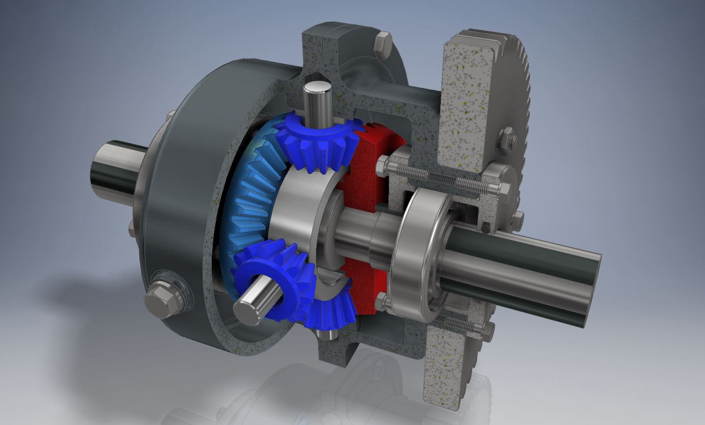 用于自动对齐和张紧的差速器3D数模图纸 INVENTOR设计 附STP